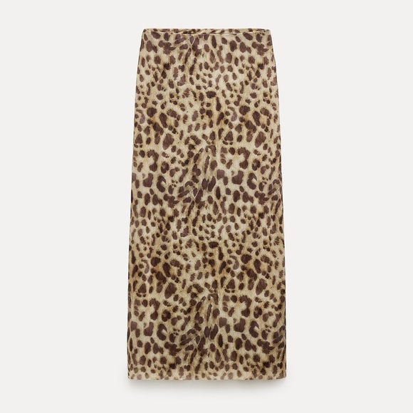 ZARA Leopard Print Midi Skirt - Picture 1 of 1